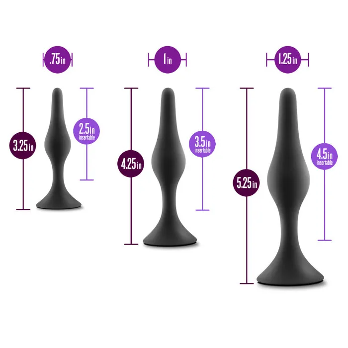 ShhhWndsr Anal Anal Adventures Platinum Silicone Beginner Plug Kit Butt Plug Kit Set of 3 Sizes ShhhWndsr Anal Anal Adventures Platinum Silicone Beginner Plug Kit Butt Plug Kit Set of 3 Sizes