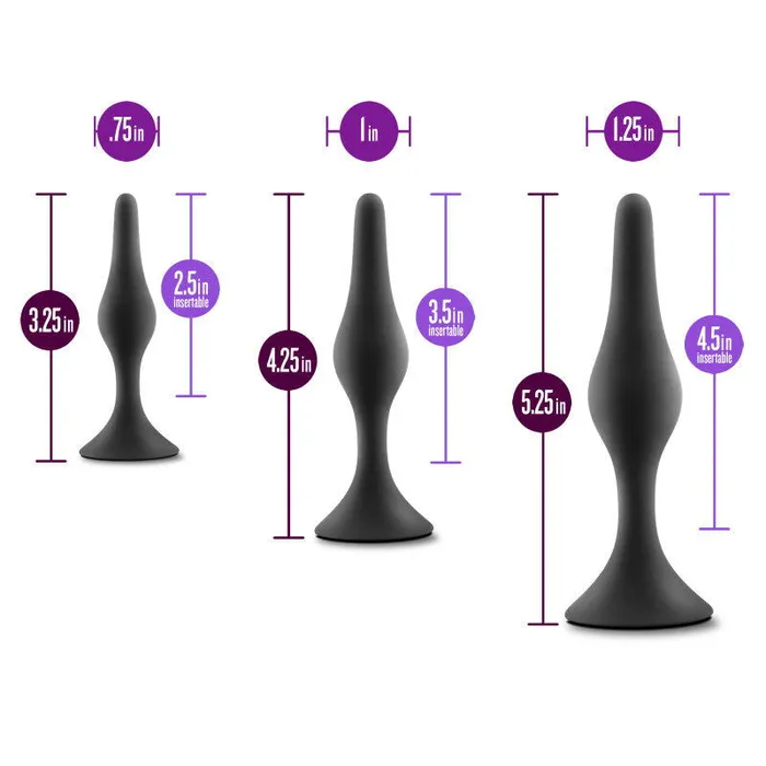 ShhhWndsr Anal Anal Adventures Platinum Silicone Beginner Plug Kit Butt Plug Kit Set of 3 Sizes ShhhWndsr Anal Anal Adventures Platinum Silicone Beginner Plug Kit Butt Plug Kit Set of 3 Sizes