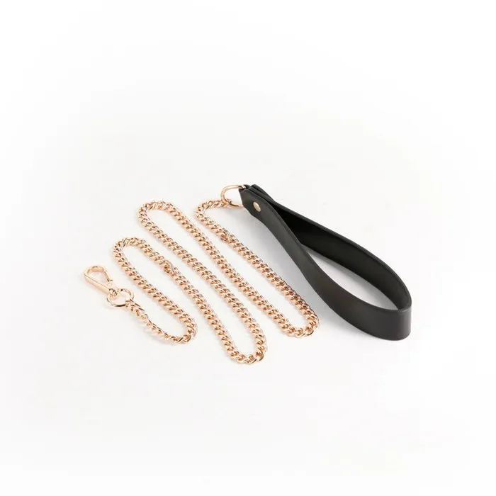 ShhhWndsr Anal Fetish Fashion Nyx Leash Rose Gold with Black Hand Strap