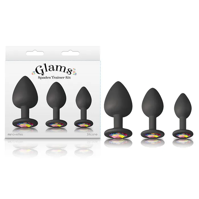ShhhWndsr Anal Glams Spades Trainer Kit Butt Plugs with Gems Set of 3 Sizes ShhhWndsr Anal Glams Spades Trainer Kit Butt Plugs with Gems Set of 3 Sizes