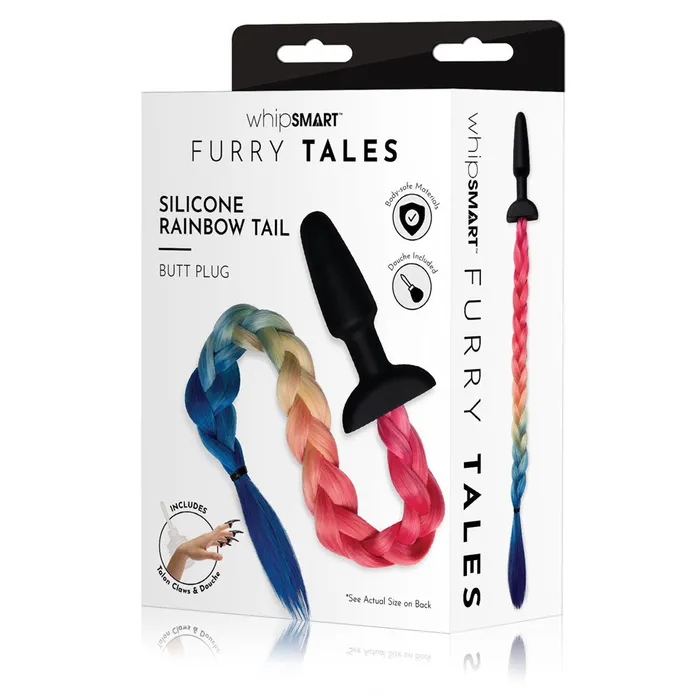 ShhhWndsr Anal WhipSmart Furry Tales Silicone Rainbow Tail Butt Plug