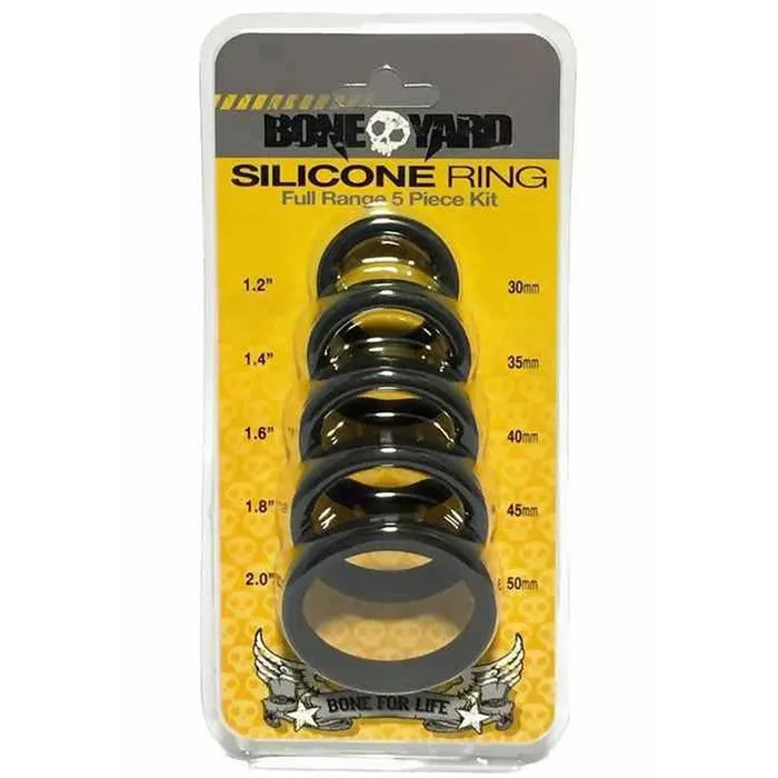 ShhhWndsr Couples Boneyard Silicone Ring 5 Pcs Kit