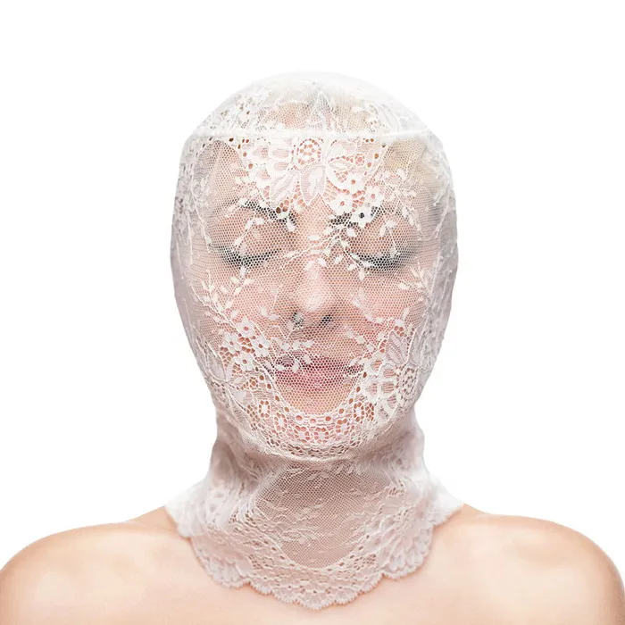 ShhhWndsr Couples Fetish Fashion Lace Veil Hood White