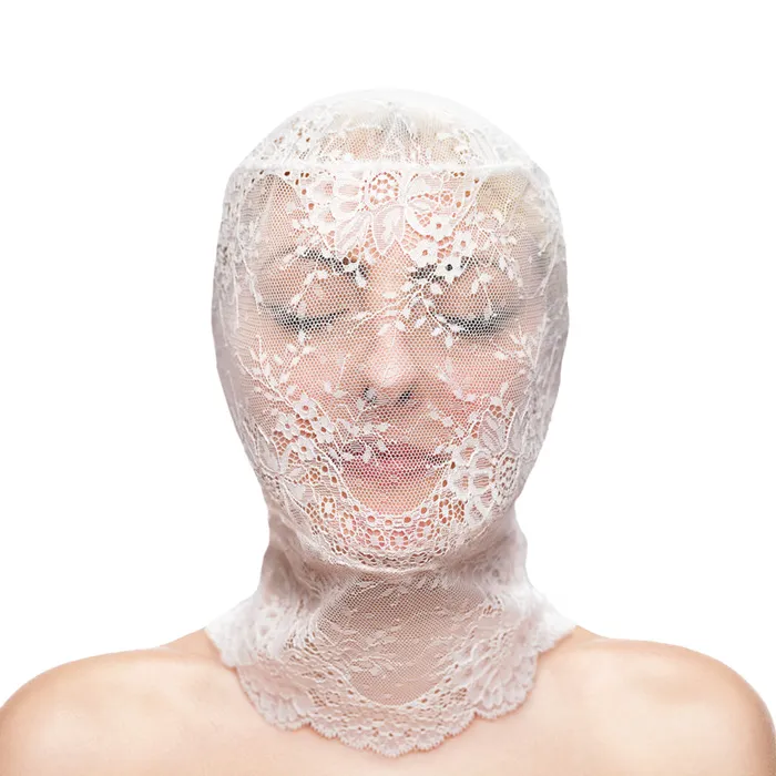ShhhWndsr Couples Fetish Fashion Lace Veil Hood White