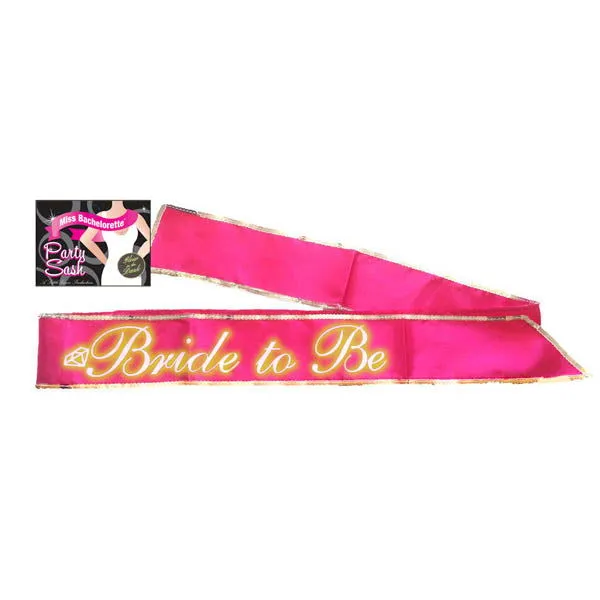 ShhhWndsr Dildos Bride To Be Sash Glow In The Dark Hot Pink