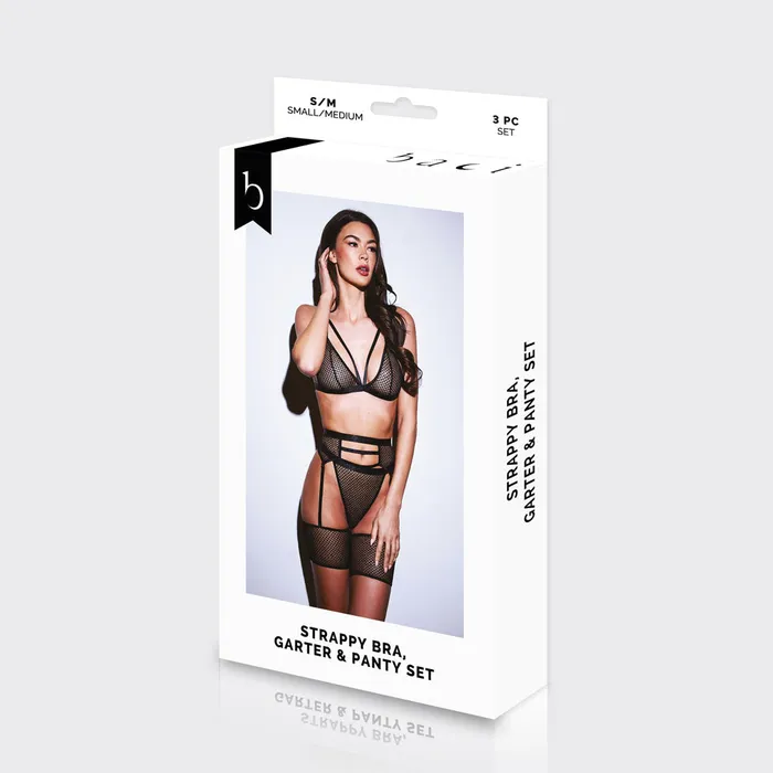 ShhhWndsr Female Sex Toys BACI WL Strappy Bra Garter Panty Set SM ShhhWndsr Female Sex Toys BACI WL Strappy Bra Garter Panty Set SM