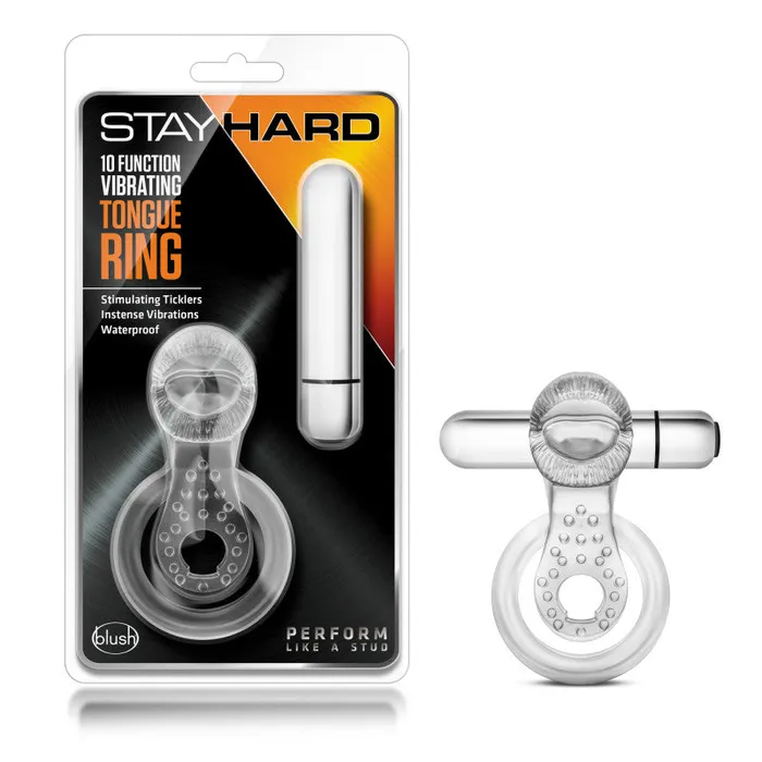 ShhhWndsr Male Sex Toys Stay Hard 10Function Vibrating Tongue Cock Ball Ring Clear ShhhWndsr Male Sex Toys Stay Hard 10Function Vibrating Tongue Cock Ball Ring Clear