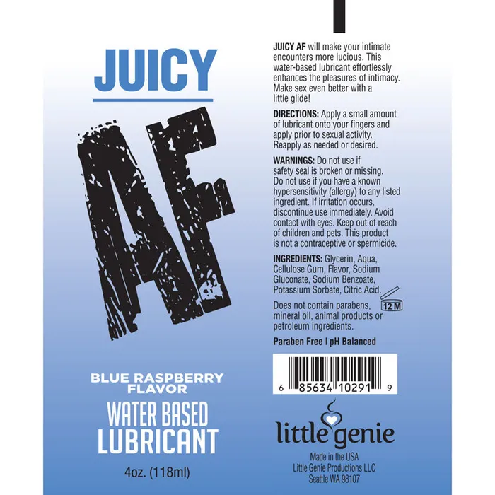 ShhhWndsr Vibrators Juicy AF Blue Raspberry Blue Raspberry Flavoured Water Based Lubricant 120 ml Tube ShhhWndsr Vibrators Juicy AF Blue Raspberry Blue Raspberry Flavoured Water Based Lubricant 120 ml Tube