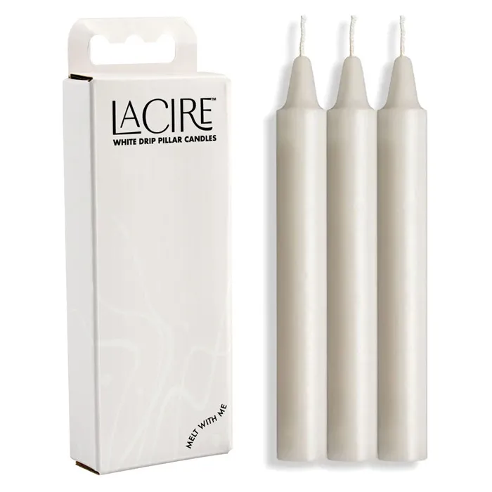 ShhhWndsr Vibrators LaCire Drip Pillar Candles white