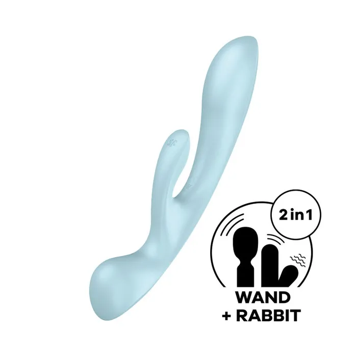 ShhhWndsr Vibrators Satisfyer Triple Oh Light Blue USB Rechargeable Rabbit Vibrator ShhhWndsr Vibrators Satisfyer Triple Oh Light Blue USB Rechargeable Rabbit Vibrator