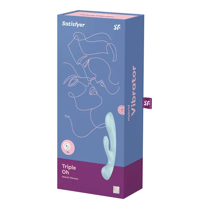 ShhhWndsr Vibrators Satisfyer Triple Oh Light Blue USB Rechargeable Rabbit Vibrator ShhhWndsr Vibrators Satisfyer Triple Oh Light Blue USB Rechargeable Rabbit Vibrator
