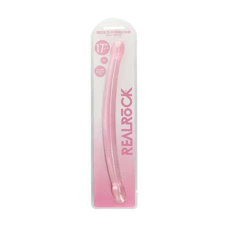 Shots RealRock Crystal Clear 17 Double Dildo Pink Fairvillacom Dildos
