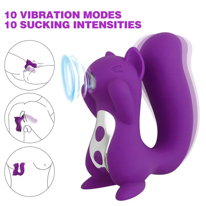 Silicone Seduction Vibrators Squirrel Clit Sucker and Vibrator Silicone Seduction Vibrators Squirrel Clit Sucker and Vibrator