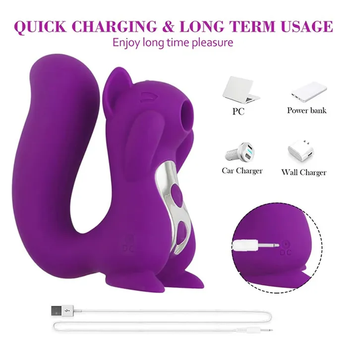 Silicone Seduction Vibrators Squirrel Clit Sucker and Vibrator Silicone Seduction Vibrators Squirrel Clit Sucker and Vibrator