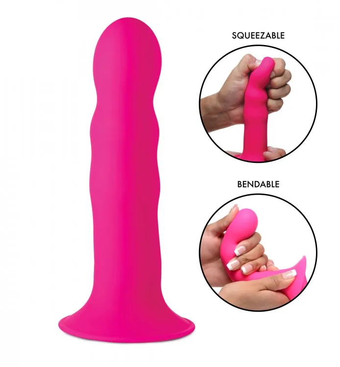 Squeeze It Squeezable Wavy Dildo Pnk Xr Llc Dildos