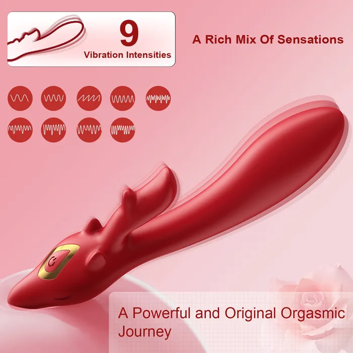 Thrusting G Spot Vibrator Adult Toys for Women 2 in 1 Dildo Vibrator with 10 Powerful Vibrating ModesWomen Sex Toys Rabbit Vibrator Adult Sex Toys KERERO Female Sex Toys