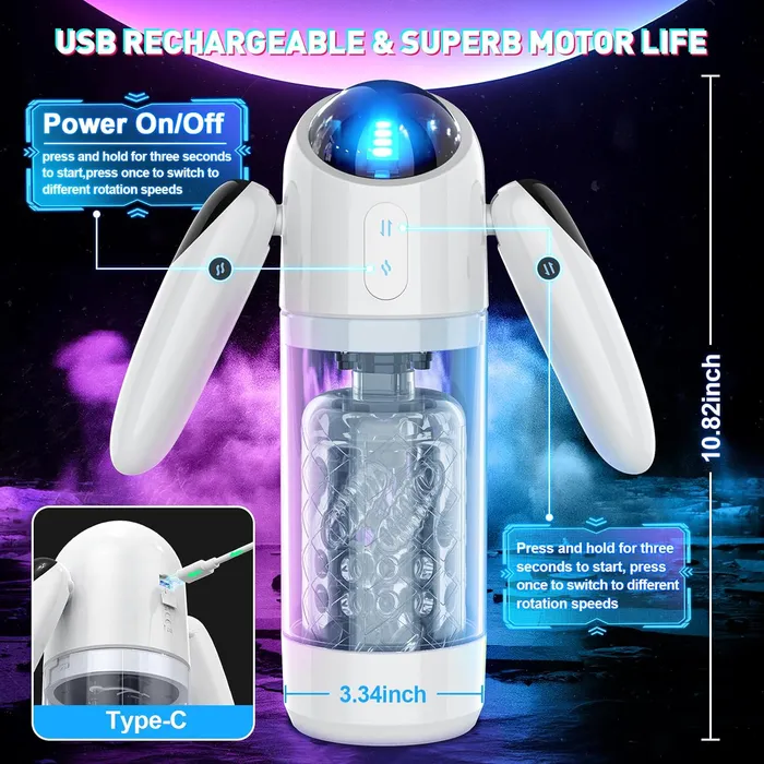 Ultra Male Masturbator with 4 Thrusting 7 Rotation Amovibe Male Sex Toys