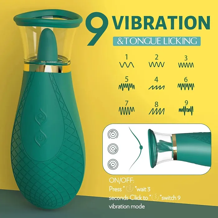 Vibrator with licking and sucking features for unforgettable orgasms Amovibe Female Sex Toys