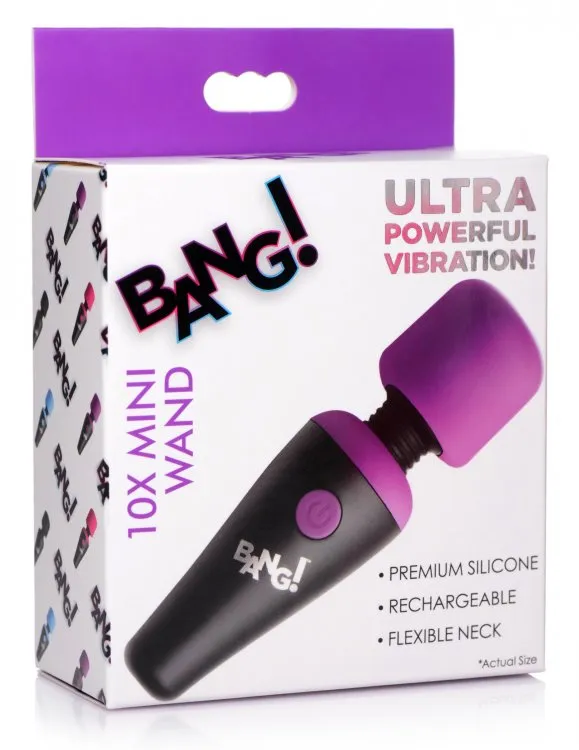 Vibrators Fairvillacom Bang 10x Vibrating Mini Silicone Wand Purple