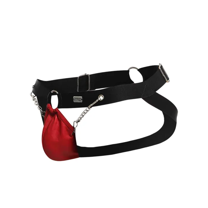 Vibrators Fairvillacom Dungeon Chain Jockstrap Red OS