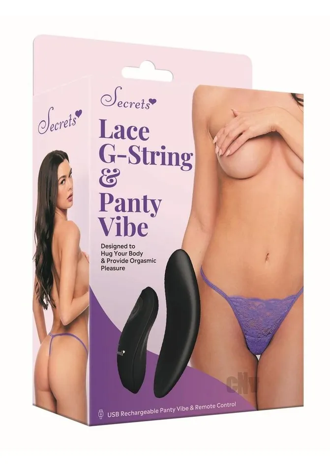 Vibrators Fairvillacom Secret Lace Gstring Panty Vibe Os Purple