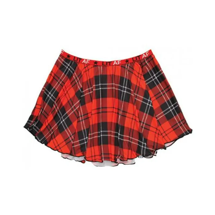 Vibrators Fairvillacom Vibes LIT AF Skirt Red Plaid SM
