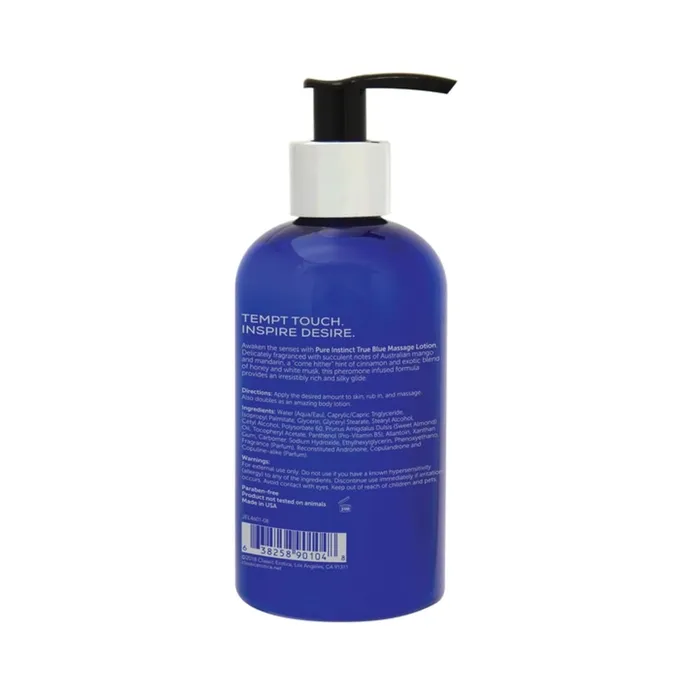 Vibrators Pure Instinct Pheromone Massage Lotion True Blue 8oz Fairvillacom