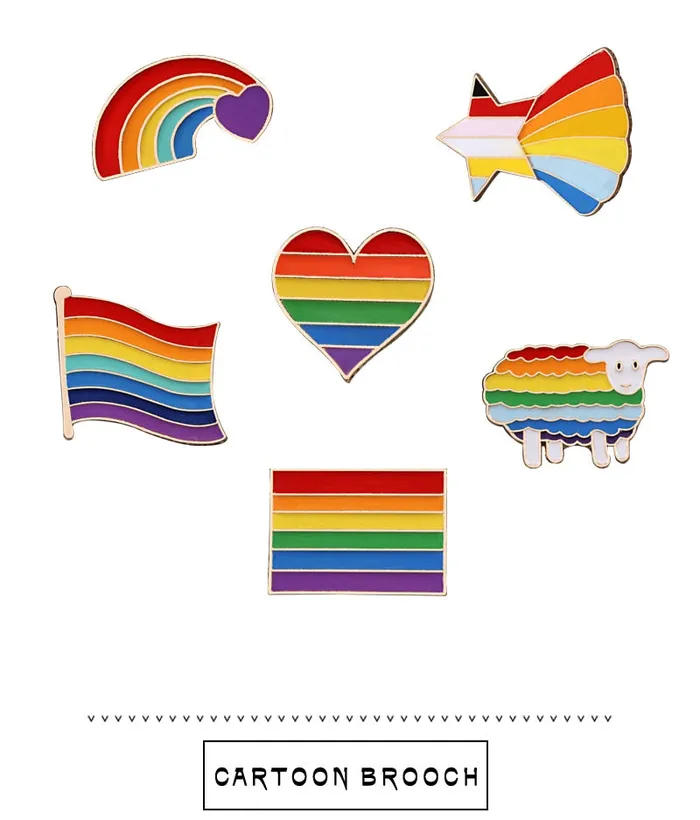 Vibrators ShhhOb LGBT Pride lapel badges 7 assorted styles