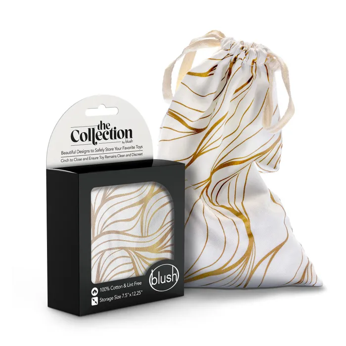 Vibrators ShhhWndsr The Collection Embrace Sex Toy Storage Bag Gold Swirl