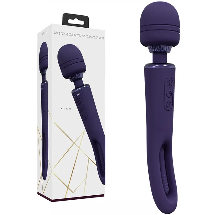 Vibrators ShhhWndsr VIVE Kiku Double End Wand Vibrator Purple