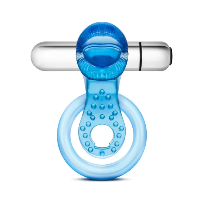 Vibrators Stay Hard 10 Function Vibrating Tongue Ring Blue Fairvillacom