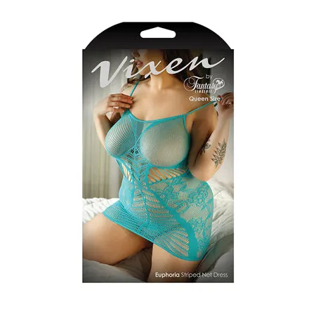 Vixen Stripe Pattern Net Dress Blue QN Fairvillacom Vibrators